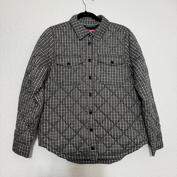 J. Crew Checkered Black and White Puffer Jacket - Picture 1 of 16